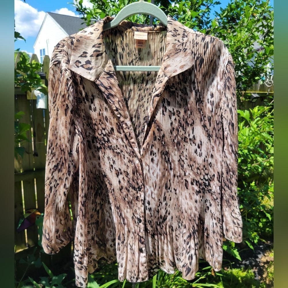 Brown‎ and Tan Crinkle Blouse